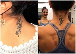 Deepika Padukone tattoo on neck