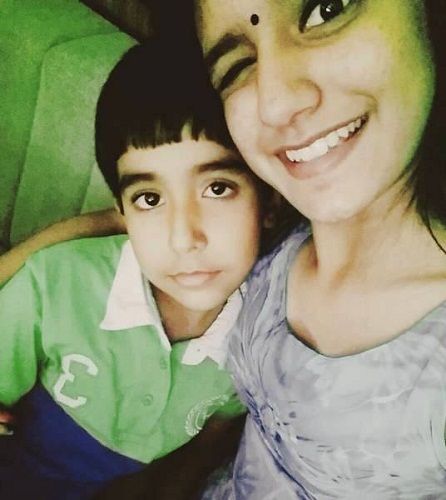 Priya Prakash Varrier with her brother Prasiddh Varrier