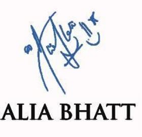 Alia Bhatt's signature