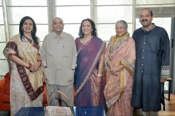 Swati Piramal with her parents, brother and sister-in-law