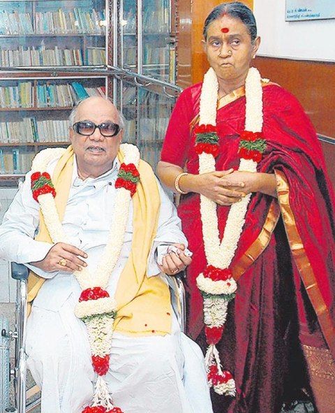 Dayalu Ammal With Her Husband, M. Karunanidhi