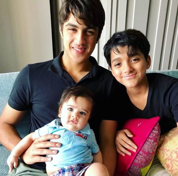 Aryaman Deol (left) and Dharam Deol (right)