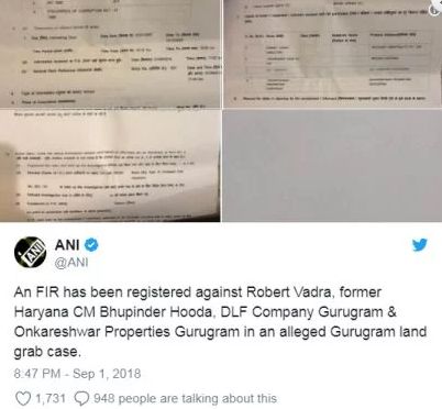 FIR against Robert Vadra
