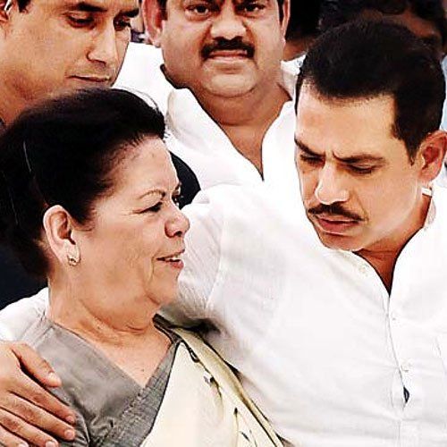 Robert Vadra with his mother