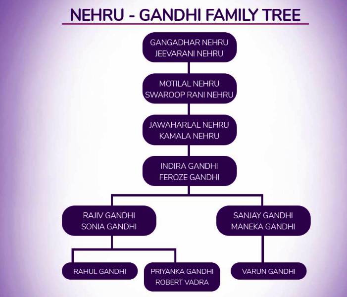 Nehru Gandhi Family Tree