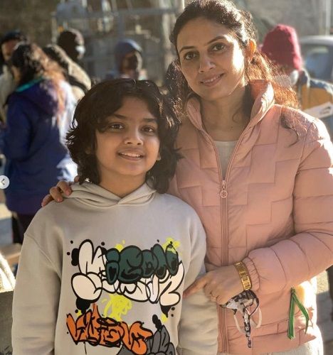 Prithviraj Sarnaik with his mother