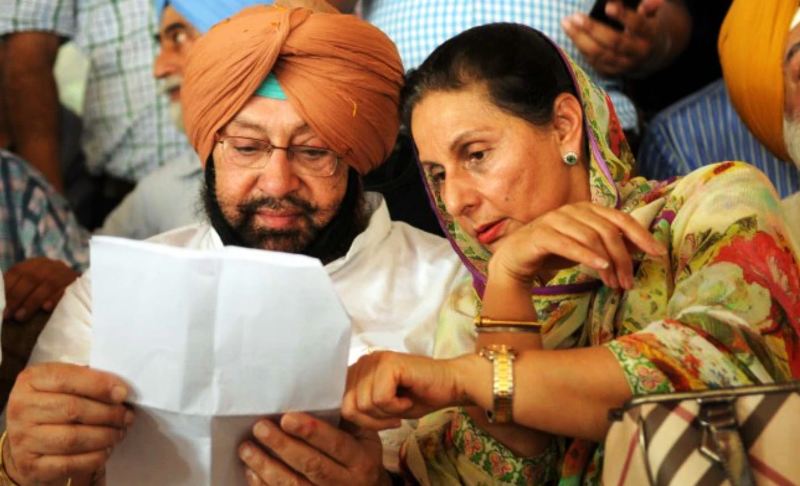 Captain Amarinder Singh and his wife, Preneet Kaur
