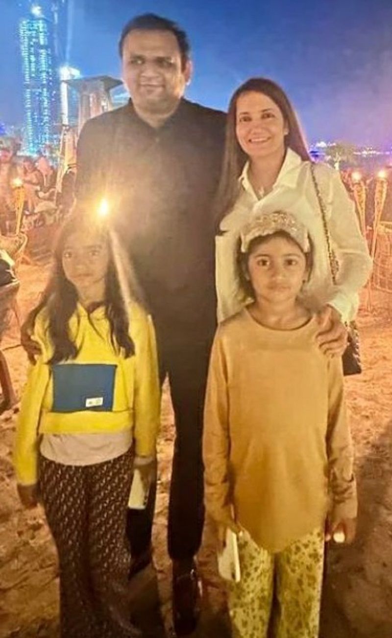 Rahul Narwekar with his wife and daughters