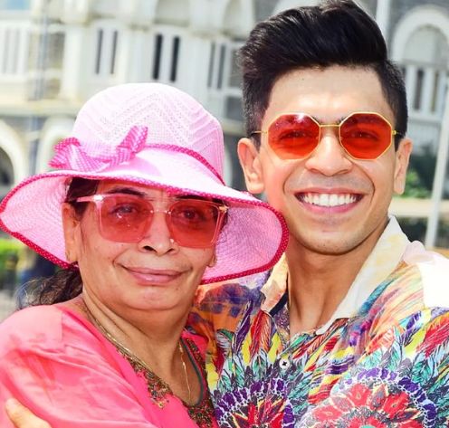 Jay Thakkar with his mother