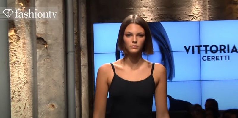 Vittoria Ceretti walking the ramp on 'Elite Model Look' competition