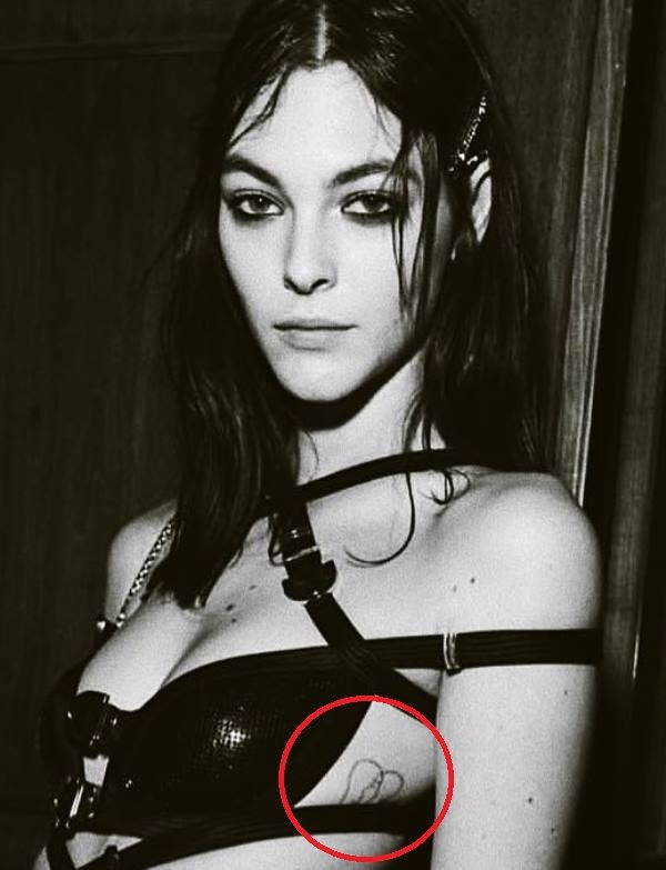 Vittoria Ceretti's tattoo inked on the left side of her chest