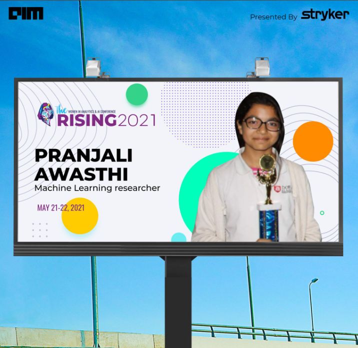 A hoarding of Pranjali as a spokesperson