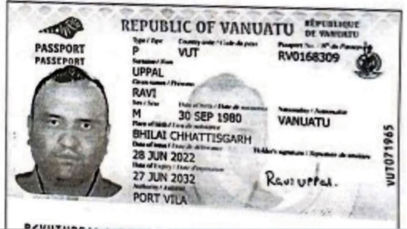 Ravi Uppal's Vanuatu passport