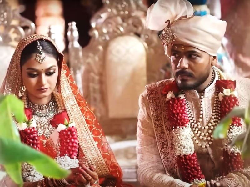 Sourabh Chandrakar and his wife n their wedding day in February 2023