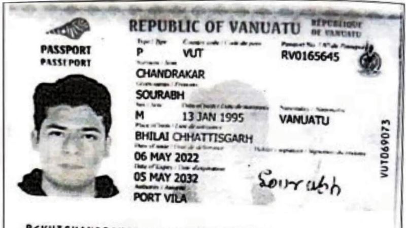 Sourabh Chandrakar's Vanuatu passport