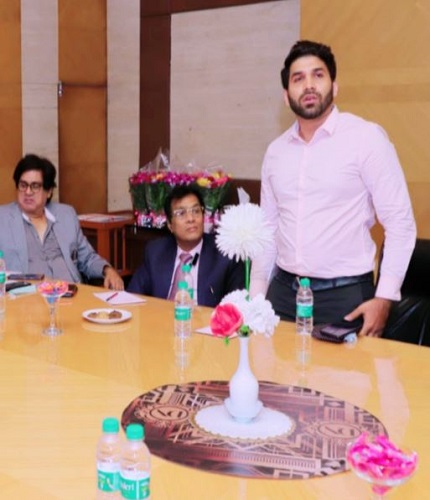 Dr. Ahmed Haque delivered a speech at the conference on the disabled women cricket team match with BJP Spokesperson Mr. Tyagi and other committee members