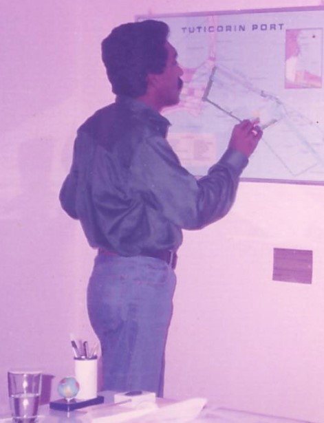 A young Joe D'Cruz while working for a ship management company in Tamil Nadu